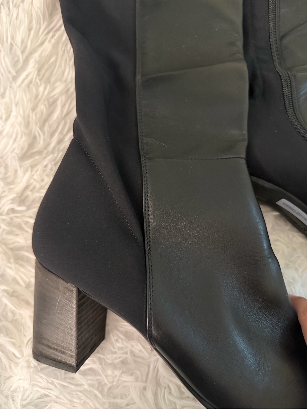 Paul Green Black Thermo Decksohle Mid Calf Block Heel Boots Women's 7.5 - Picture 2 of 5